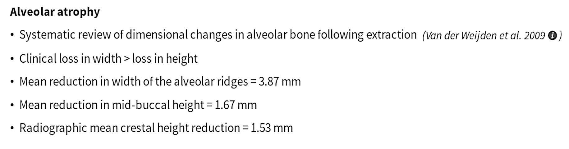Dimensional change in alveolar bone